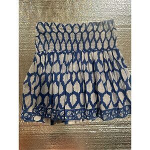 Sur La Vague SLV Women’s Boho Blue & White Mini Skirt, size 8